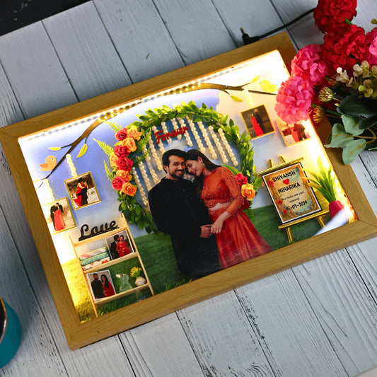Personalised Wedding Anniversary Miniature LED Frame