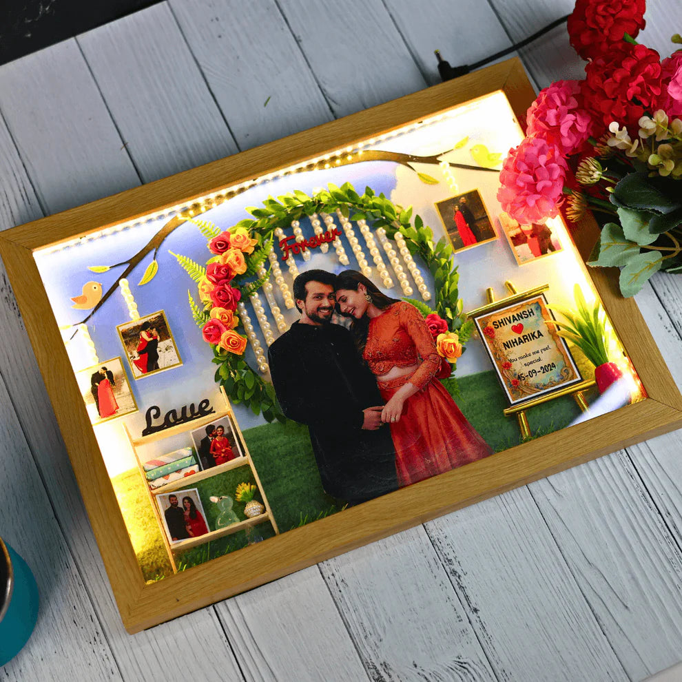 Personalised Wedding Anniversary Miniature LED Frame