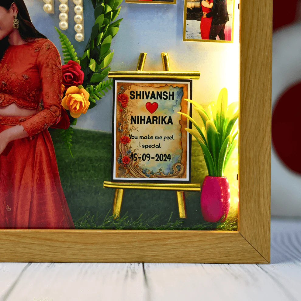 Personalised Wedding Anniversary Miniature LED Frame